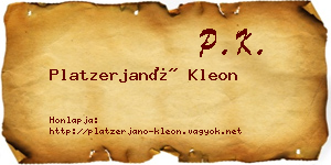 Platzerjanó Kleon névjegykártya